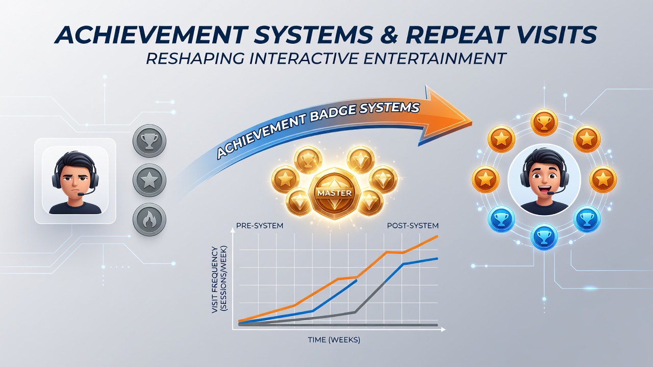 Achievement badges displayed on a popular interactive entertainment platform dashboard showing user progress and rewards