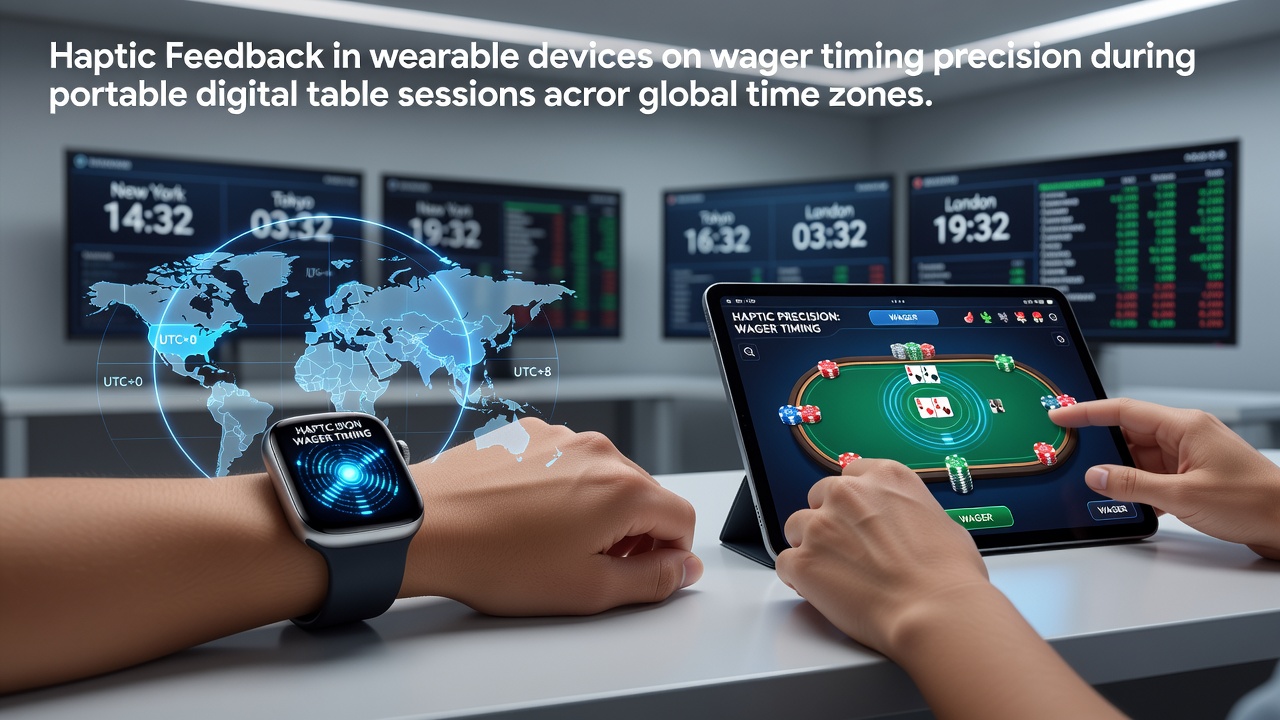 Wearable device displaying haptic feedback patterns during a mobile blackjack session